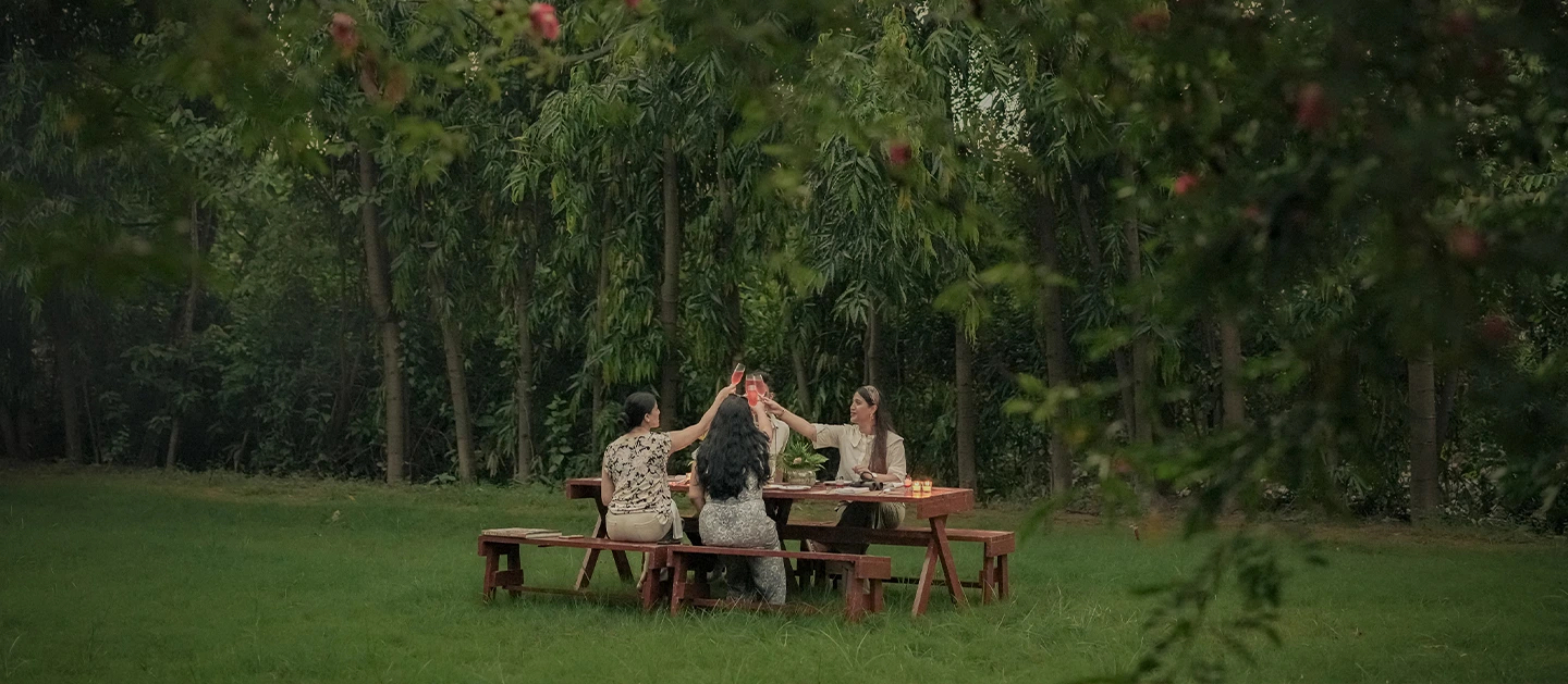 outdoor dining at Aahana