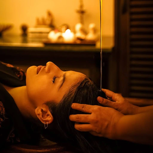 oil head massage at Aahana spa
