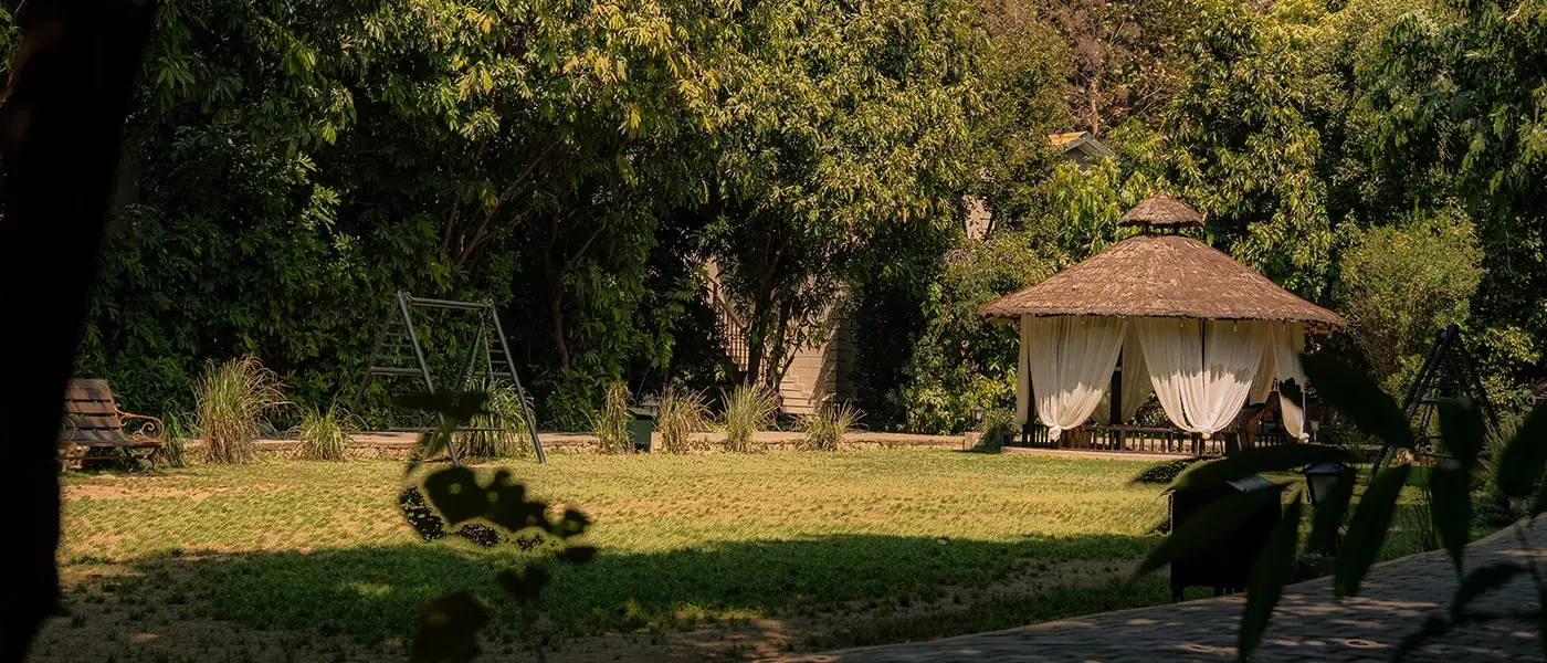 Outdoor gazebo at a lawn in Aahana